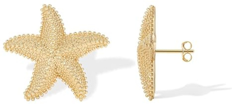 Boucles d'oreilles étoile de Mer Boucles d'oreille étoile de mer Bijoux d'été Boucle d oreille Femmes Filles Boho Plage Thème d'été pour épouses, Filles, Mères, Amies (Or Grand)