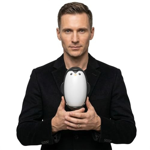 Pinguin Fusselrolle Wiederverwendbar - Abwaschbarer Fusselroller für Tierhaare & Kleidung - Tragbare Fusselbürste Tierhaarentferner für Hundehaare, Katzenhaare, Sofa - Sticky Lint Roller Hair Remover