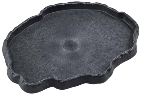 Flylin Reptilien Wasserschale, Reptilien Futterstation Harzfelsen Reptilienfutter und Wasser-Futternapf, Reptile Rock Feeder Bowl Schildkröte Eidechse Harz Water Bowl Reptile Terrarium Food Dish (L)