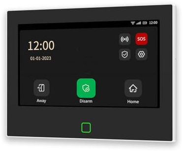 Fangxuee Système D'Alarme Domestique Intelligent Sans WiFi 4G avec Panneau de 7 Pouces pour la Protection Contre les Cambriolages à Domicile, Prise EU.