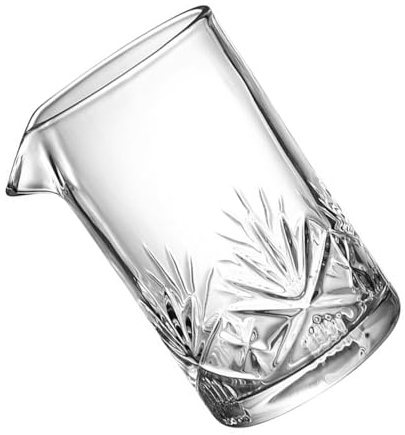 VERDANVERSE 700ml Crystal Cut Cocktail Pitcher Mixing Glass Stirring Jug for Bartenders and Home Use Japanese Style Beverage Mixer