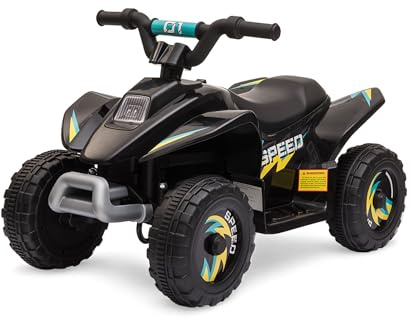 Straame 6V Electric Ride-On Quad Bike ATV for Toddlers Ages 18-36 Months, Forward/Reverse, 4-Wheel Design, 1.9-3.8 km/h Speed, 72×40×45.5 cm (Black)