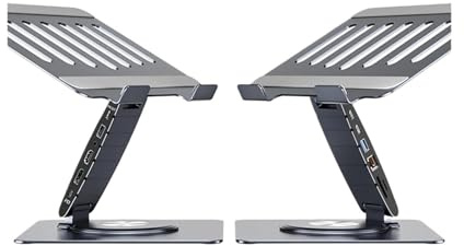 RWFRKABNK Laptopständer for MacBook Pro Air Dell HP Surface 360° Drehbar Faltbar Mit USB C Hub Universal Laptop Halterung Halter(D Model)