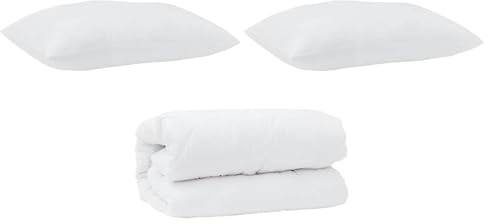 Gecheer Coperta Invernale Bianca 2 Pezzi, Piuma d'Oca, Con Cuscino, Caldo e Leggero, Ideale per Camere da Letto