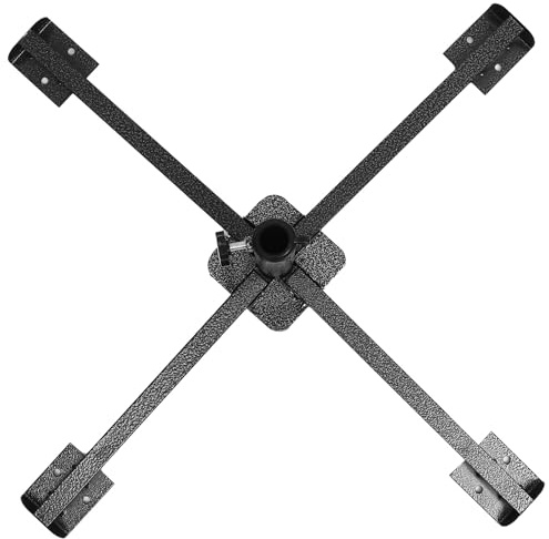 Gadpiparty Base per Ombrellone da Spiaggia in Ferro Robusto Supporto Portatile Pieghevole 4 Gambe Base Stabile per Ombrellone da Esterno e Viaggi Accessorio Fissaggio