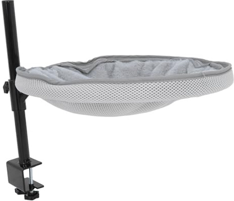 BESTonZON Drehbares Katzenbett für Schreibtisch Schwenkbar Höhenverstellbar Katzenhängematte für Indoor mit Einfachem Aufbau und Abnehmbarem Bezug als Nickerchenplatz