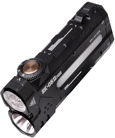 LOOP GEAR SK05 Pro 2 EDC Torch, 5000LM Rechargeable, Spot/Floodlight, High-CRI Sidelight + RGB, Dual 4000mAh Batteries, USB-C Fast Charging, IP68 Magnetic Base for Camping (Black)
