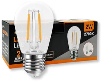 GASIASHOP SRL CONFEZIONE 10 PEZZI UNIVERSO S14-2C LAMPADINA LED SMD POTENZA 2W S14 AC220V 130LM IDEALE PER CATENARIE