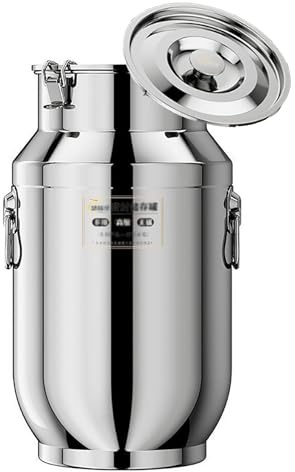 WFCXBQR 304 Stainless Steel Milk Can with Sealed Lid 30L Milk Bucket Wine Pail Bucket Tote Jug Milk Churn Can Canister Oil Barrel Tea Canister Water Beverage Drink Dispenser