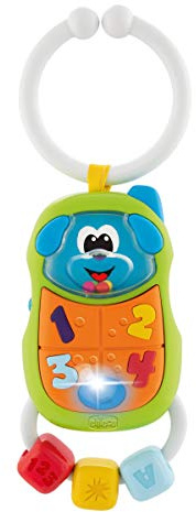 Chicco Trillino Telefono del Cucciolo, Trillino Sonaglio Elettronico con Luci e Suoni, 3-18 Mesi