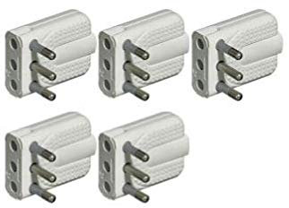 Bticino - Juego de 5 clavijas voladoras, 16 A, color blanco
