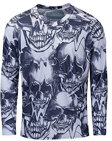 Maglia da Ciclismo da Uomo MTB T Shirt Manica Lunga Mountain Bike Moto Abbigliamento da Bicicletta Anti-UV, Cd9527, S