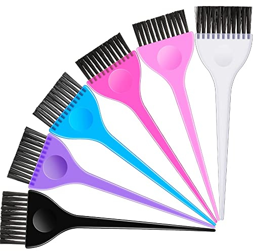 Boao 6 Pcs Hair Color Dye Brush Set Color Tint Applicator for Hair Stylist Reusable Coloring Tinting Brush Kit for Women Men Salon Use Dyeing Home DIY(6 Colors)