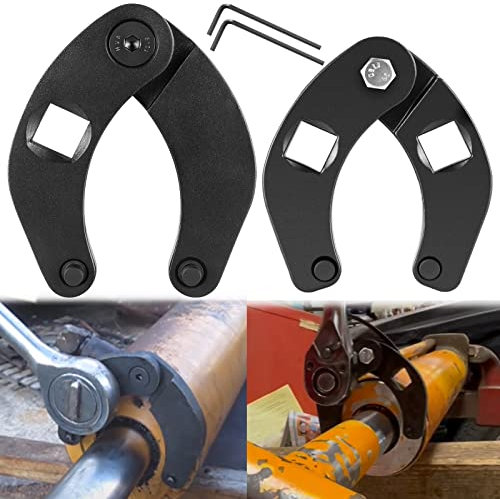 1266 Chiave per dado a ghiandola regolabile + 7463 piccola chiave a dado regolabile universale per cilindri idraulici sulla maggior parte delle attrezzature agricole e edili