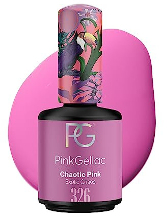 Pink Gellac UV Gel Nagellack - 326 Chaotic Pink 15 ml - Lang Anhaltend UV Nagellack Rosa - Gel UV für 14 Tage Nägel in Salonqualität - Made in Holland