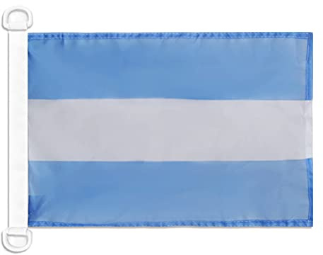 AZ FLAG Bandera Náutica Pabellón civil Argentina 45x30 cm Anillas Plástico | Uso exterior y náutico Enseña náutica resistente a la intemperie con costuras dobles y bordes reforzados poliéster de malla