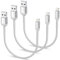 ULIFTUS 0.3 m iPhone Charging Cable Short, 3 Pack Braided USB A to Lightning Cable 30 cm Original iPhone Fast Charging Cable Apple iPhone 14 13 12 11 Pro Max Xs Xr X 8 7 6 Plus SE iPad, White