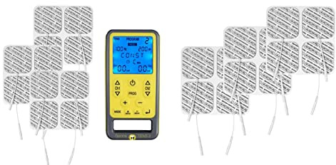 Tenscare Sports Tens 2+ Paquete de 12 Electrodos - Dispositivo de electroestimulación con Masaje & E-CM5050V - 12 electrodos para Electroestimulador Tens, 50x50 mm