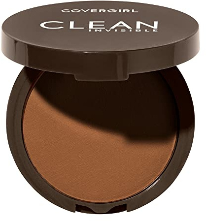 Covergirl Clean Invisible Pressed Powder, Lightweight, Breathable, Vegan Formula, Golden Caramel 180, 0.38oz