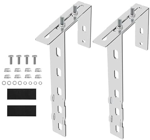 2Pcs Einstellbare Balkonkraftwerk Halterung, Edelstahl Solarmodul Halterung Balkon Solarpanel Halterung für Balkon und Flachdach Geländer