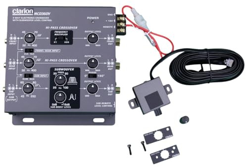 Clarion MCD360V 3-Way 6 Channel RCA Inputs Electronic Crossover with Remote Subwoofer Level Control Adjustable Level Output for Front Rear Subwoofer