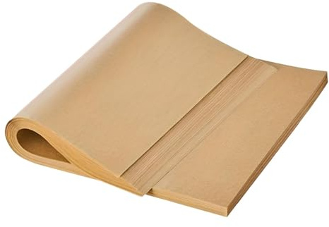 200 Baking Paper Sheets, Unbleached Parchment Paper, Pre-Cut Brown Barchment Paper, Non Stick Baking Parchment Paper for Baking, Cooking, Grilling, Bread, Cakes, Cookies