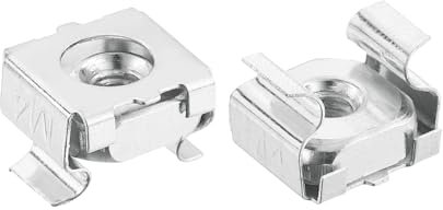 QUARKZMAN Dado a Gabbia M4 x 0.7mm, 50Pz Dadi a Gabbia Snap-In, Dado Metrico in Acciaio Carbonio Zincato per Armadio Rack Server, Argento