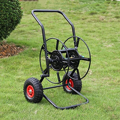 Avvolgitubo da Giardino Tubo Acqua Carrello Avvolgitubo For Tubo Da Giardino Di Grandi Dimensioni, Avvolgitubo In Acciaio For Impieghi Gravosi, Design A 2 Ruote, Supporto For Tubi Dell'acqua Esterno F