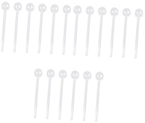 Amosfun 18 Stk Teelöffel aus Glas küchenmaschiene kochgeschirr brillenlupe trinken Dessertlöffel klar Tassen tee gläser pürierstab Glaslöffel mit langem Griff Zuckerlöffel Wiederverwendbar