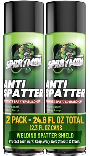 Sprayman Anti Spatter Welding Spray - (2x12.3 oz) Welding Anti-Adhesion Protection for Nozzles & Torches, Suitable for TIG and MIG, Prevents Weld Splatter, Non-Flammable After Use | 2 Pack