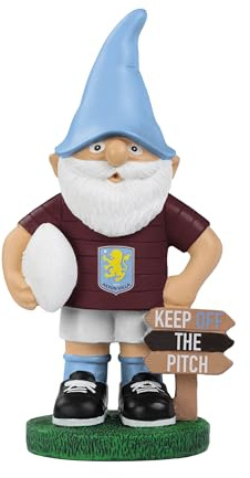 FOCO Officially Licensed Aston Villa FC Keep Off The Pitch Football Garden Gnome