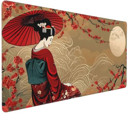 Tapis de Souris XXL 500x250x3 mm, Tapis de Souris Japon sous Main Bureau, Grand Gaming Mouse Pad de Jeu XXL avec Caoutchouc Etanche et Antidérapant, Mouse Pad Femme sous Main Bureau pour Gamer H-948