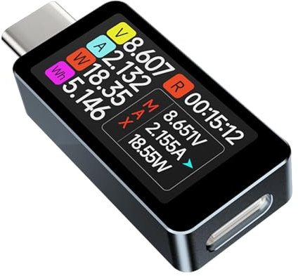 Voltage Meter Tester - Digital USB Load Current Tester, High-Precision Amp Volt Detector | USB Voltage Monitor with LCD Display, Multifunctional Powers Measurement Tool for Electronics, Gadgets