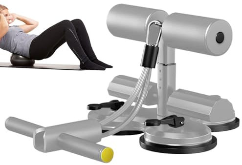 Bauchmuskeltraining Hilfsgerät Sit Up Bauchtrainer 325.8 kg Gewichtskapazität Ganzkörper Workout Fitnessgeräte für Männer und Frauen Einstellbare Saugnapf Bar für Zuhause, Studio