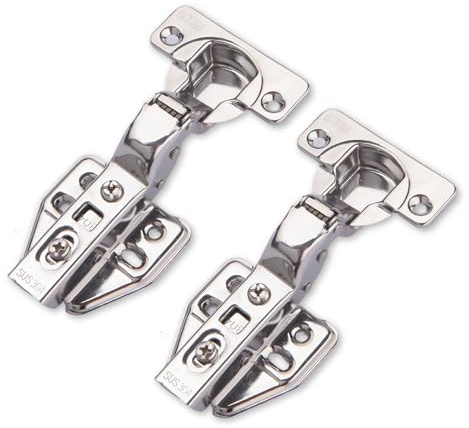 Soft Close Cabinet Hinge, Concealed European Style, Adjustable Metal Hardware, Silver (Inset, 2)