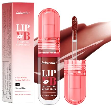 Tinte hidratante para brillo de labios - Aceite labial hidratante y nutritivo, Lápiz labial líquido de gelatina no pegajoso y de larga duración, Tinte y esmalte de labios (# 02)