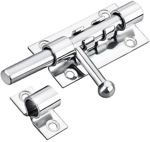 Litensh Torriegel Torschieber mit Loch für Vorhängeschloss 304 Edelstahl Schieberiegel Durchmesser Abschließbare Türriegel Bolzenriegel Überwurfriegel Schlossriegel Türschnalle Riegelschloss 105MM