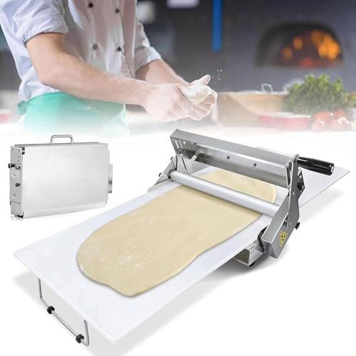 DPLXQPP Macchina per Tirare La Pasta a Mano Pieghevole,Sfogliatrice per Pizza E Pasta Fresca,Spessori Regolabili,Compatta 600×300 Mm da Tavolo (Rs101) Ideale per Casa E Bar,RS201