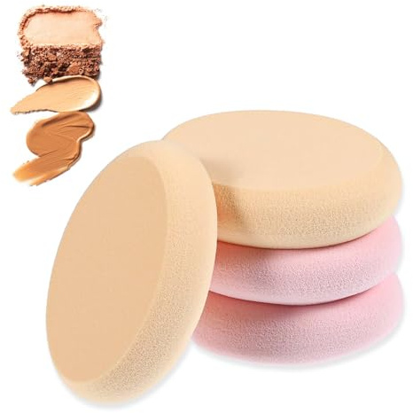 4 Pcs Oval Puff Beauty Egg Foundation Sponge Professional Makeup Sponge, Latex Free Makeup Blending Sponges for Eye Foundation Blush Application (Skin Tone and Pink)