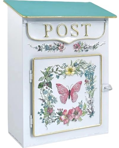 Bemvp Metal Letter Box Vintage Style Mailbox Wall Delivery Postbox for Home Outside Office Business and Company Decoration