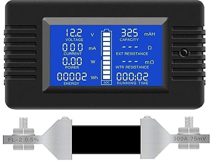 DC 200V 300A Voltmetro Amperometro Batteria For Auto Tester Capacità Resistenza Elettrica Misuratore Di Tensione Monitor