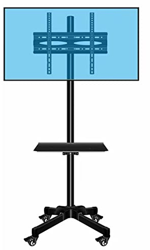 Soporte de TV grande con ruedas para televisores de plasma de pantalla plana LCD, LED y OLED de 32 a 65 pulgadas. Soporte de TV resistente con ruedas para aeropuertos y salas de reuniones. Altura aju