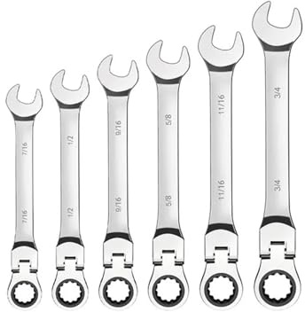 YFDGD Chiavi A Cricchetto Utensili Manuali For Riparazione Auto 72 Denti Fini Con Spazi Stretti Chiavi A Cricchetto Chiavi Inglesi Efficienza Precisione(6pcs)