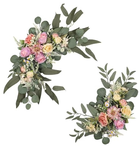 Fictory Cartello di benvenuto per matrimonio con dalia viola e rosa, pannello direzionale in acrilico per cerimonie, ricevimenti, addio al nubilato