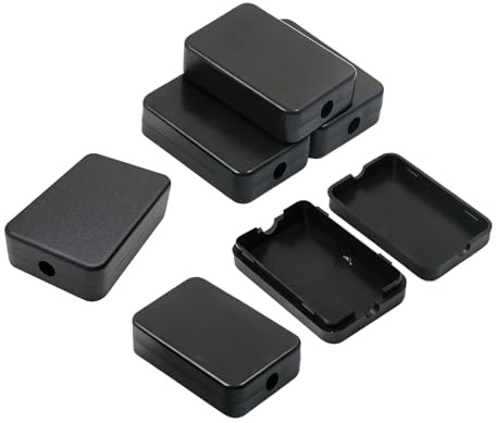 6 Pcs Black ABS Electronic Junction Boxes Snap-Fit Project Enclosure Cases