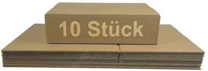 Karton 35x25x10 cm für DHL Päckchen S Versandkarton 350 x 250 x 100 mm Faltkarton Fefco 0201 (10)