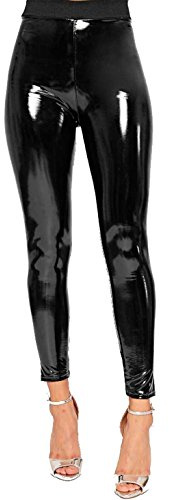 Women Ladies Wet Look VINYL HIGH GLOSS Faux Leather PU PVC Leggings Jeggings Slim Fit Pant
