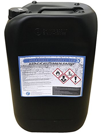 Black Bitumen Paint Waterproof Weather Protect Steel Concrete Stone (25 litres)