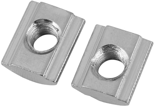 Paquete de 50 Piezas Eu20-M4 M5 M6 Recubierto de NíQuel Acero Al Carbono Deslizante Tuerca Para Ranura En T Para Accesorios de Perfil de Aluminio(EU20-M5)
