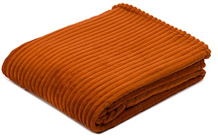 Gözze - Kuschelweiche Kuscheldecke, Feine Cord-Optik, 1040g/Stück, 150 x 200 cm - Zimt